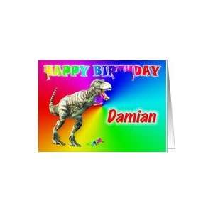  Damian, T rex Birthday Card Eater Card Health & Personal 