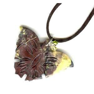  Stone Butterfly Pendant Necklace by SilverChicks ~Gorgeous 