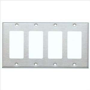   Products Stainless Steel Metal Wall Plates 4 Gang Decorator/GFCI 83140