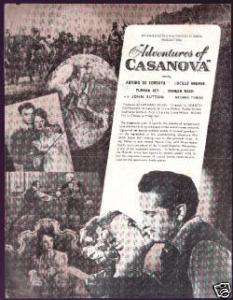 1948 ADVENTURES OF CASANOVA MOVIE HERALD  