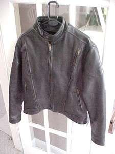 AWESOME Vintage 1980s * MENS size 46 LEATHER Motorcycle JACKET 