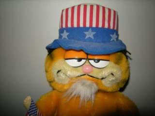 Vintage Uncle Sam USA Garfield plush animal 1981  
