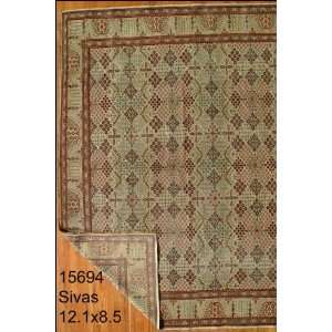  8x12 Hand Knotted Sivas Turkey Rug   85x121