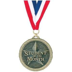   Medals   2 inches Budget School Medal   Gold STUDENT OF THE MONTH