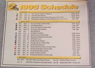 MINT PACKERS 1995 96 PRANGE WAY CALENDAR FAVRE BUTLER  