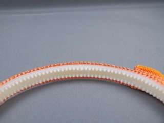 orange white stripe ribbon side bow thin skinny headband hair band 