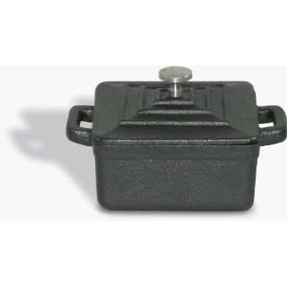  Cast Iron Dutch Oven Black Square Miniature with Lid 3 3/4 