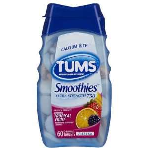 TUMS Smoothies Smooth Dissolving Antacid/Calcium Supplement Chewables 