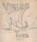 c1950 Original Drawing Viking Ship Longship Viking Toys