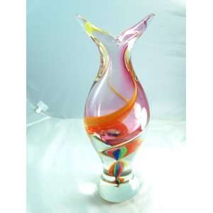 Italian Design Glass   Artistic Selection   Rainbow Swirls Art Heavy 