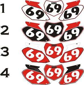 2002 2004 Honda CRF450 450 CR Number Plates Side Panels Graphics Decal 