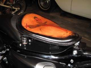 2007 09 Harley Solo Spring Kit & Seat Set HD Distressed  