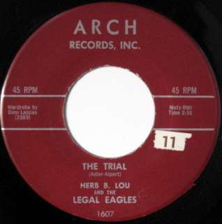 HERB B. LOU & LEGAL EAGLES Trial NOVELTY 45 rpm  