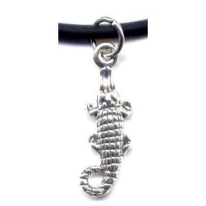  7 Alligator Black Ankle Bracelet Sterling Silver Jewelry 