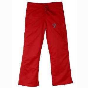  Red Raiders NCAA Cargo Style Scrub Pant (Red) (Large) 