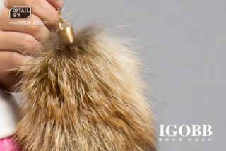 Genuine Real Fox Fur Tail Tanned Furs TOP Quality HIDE PELT Keychain 