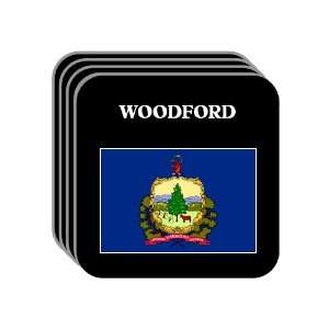 US State Flag   WOODFORD, Vermont (VT) Set of 4 Mini Mousepad Coasters
