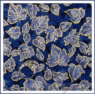 BOOAK Fabric Navy Blue Gold Leaf Purple Lined Retro Cotton Quilt 