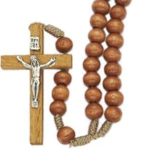 6mm Wood/Cord Beads and Wood Crucifix Rosary Arts, Crafts 