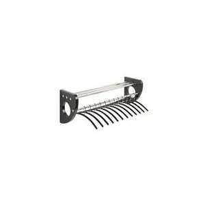  Mode 36 Wood Wall Coat Rack With Hangers in Black/Silver 