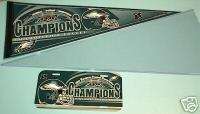 2004 EAGLES NFC CHAMPS SUPERBOWL XXXIX PENNANT & PLATE  