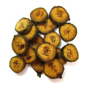  Oak Branches Wood Rune Set With Burned Futhark Symbol, 25 