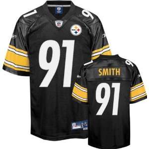  Aaron Smith Black Reebok NFL Premier Pittsburgh Steelers Jersey 