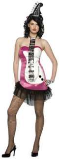  Glam Rock Pink Guitar Adult Womens Halloween Costume 