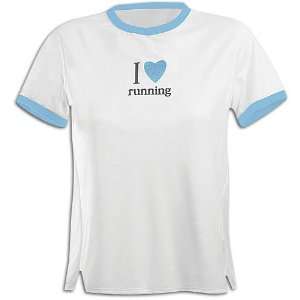 Sporthill Womens I Love Running Tee ( sz. XL, White/Bluestreak 