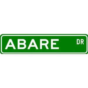  ABARE Street Sign ~ Personalized Family Lastname Sign 