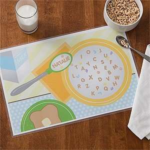 Personalized Kids Placemat   ABC Cereal