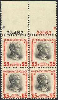 834, RARE LATE PRINTING PLATE BLOCK   BETTER PL#   NH  