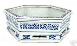 Vintage Chinese Blue & White Porcelain Shallow Dish  