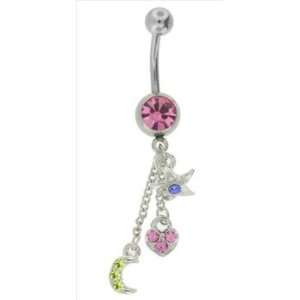  PASSIONATELY CHARMED Dangle Belly Button Ring Jewelry