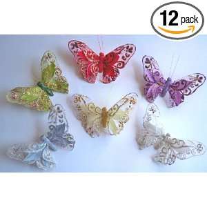 Butterflies on a Clip Decor (12 Pcs Set)