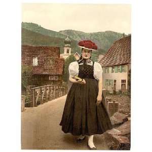  Photochrom Reprint of A Girl of the Black Forest, Black 
