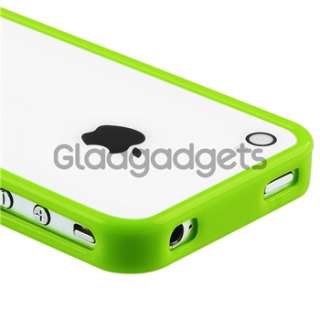 Bumper Green Shinny Gel Rubber Skin Case Cover+PRIVACY FILTER For 