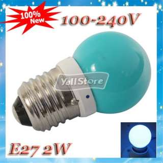 E27 2W 100 240V 100LM CREE High Power LED Bright Light Bulb Blue 