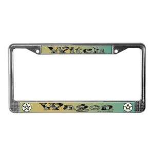  Witch Wagon Witchcraft License Plate Frame by  