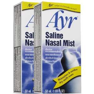 Pack of 3 EACH AYR SALINE NASAL MIST 50ML PT#225038080 [Health and 