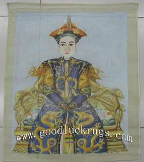 Ancient Chinese Empress Hand Painted Needlepoint Canvas 15 Mesh 