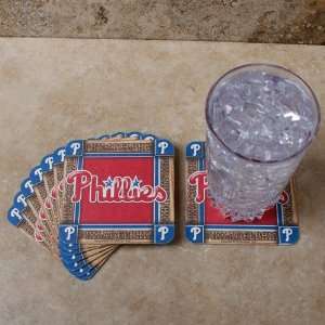   Phillies 8 Pack Absorbent PaperKraft Coasters