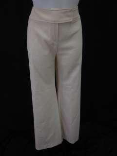 AUTH VALENTINO Cream Textured Wide Leg Pants Slacks L  
