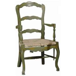 Set of Two Country French Ladderback Arm Chairs