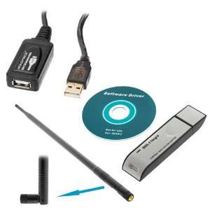 GTMax IEEE 802.11B/G/N 150Mbps USB Wireless Network LAN Adapter + 32FT 