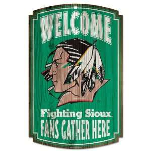  North Dakota Fighting Sioux 11x17 Wood Sign Sports 