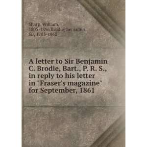   1861 William, 1805 1896,Brodie, Benjamin, Sir, 1783 1862 Sharp Books