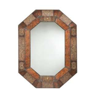  Accent Mirror With Vintage Gold Decorative Border