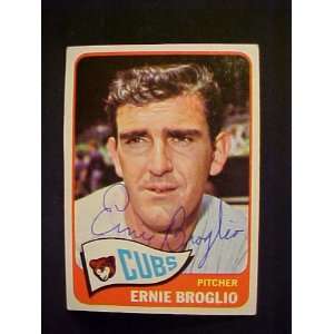  Ernie Broglio Chicago Cubs #565 1965 Topps Autographed 