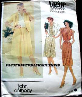 DESIGNER JOHN ANTHONY SKIRT&BLOUSE Fabric Pattern sz10  